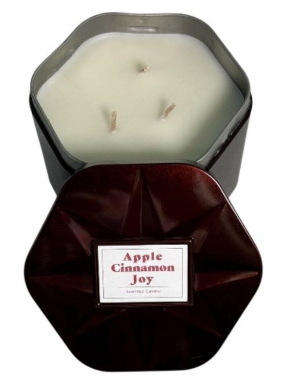 Threshold Apple Cinnamon Joy 18 oz 3 Wick Candle Decorative Tin New